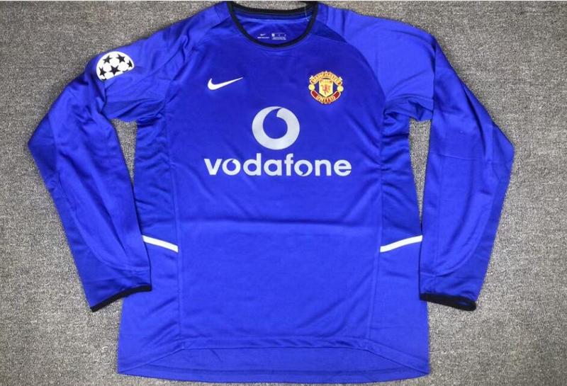 AAA Quality Manchester Utd 02/03 Away Blue Long Jersey